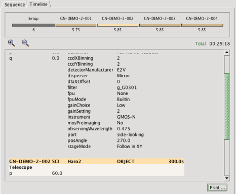 Timeline view of sequence